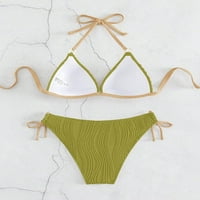 Singreal ženski prugasti kupaći kostim Halter trougao tie side tange bikini Set