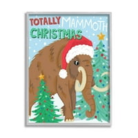 Potpuno Mammoth Božić Scene Holiday Grafička Umjetnost Siva Uokvirena Umjetnost Print Wall Art