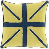 Surya lanena Zastava 18 18 Navlaka za jastuk od limete i mornarice LF001-1818