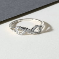 Imperial 1 8CT TDW dijamantski dvostruki srčani prsten od 10k bijelog zlata
