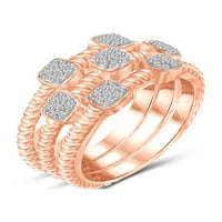 JewelersClub Slaganje dijamantski prstenovi za žene - karatni bijeli dijamantski prsten Nakit– ružičasto