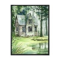 Stara Ukleta Kuća U Borovoj Šumi Uokvirena Slika Na Platnu Art Print