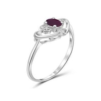 JewelersClub Ruby Prsten Birthstone Nakit-0. Karat Ruby 0. Srebrni prsten nakit sa bijelim dijamantskim naglaskom-prstenovi od dragog kamenja sa hipoalergenom 0. Sterling Silver Band