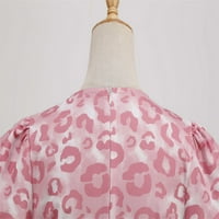 Haljina s dugim rukavima za rupu Žene Ispis kratkih rukava V izrez 1950-ih Retro vintage party ljuljačke