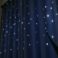 Romantična dvoslojna Tulle Sheer Curtain + Blackout zavjese Hollow-Out Stars Eyelet prsten gornje kuke