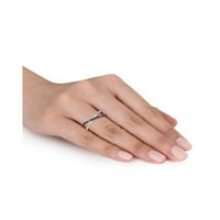 Crni Dijamant-Akcent Sterling Silver Ukršteni Prsten