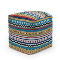 Noble House Rawson tkanina ručno izrađena peruanska kocka sa printom, Raznobojna i plava