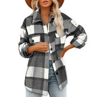 Flanel majice za žene karirani donji sako sa dugmadima ženski jesen zima modni Dugi rukav rever Street Outerwear Tops