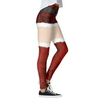 Bešavne tajice za vježbanje za žene Božićne hlače Santa Snowman Party helanke uske hlače za jogu trčanje
