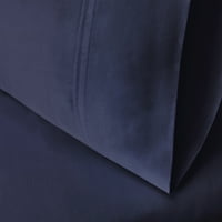 Superior grof Navy Plavi egipatski pamučni jastučni set, standard