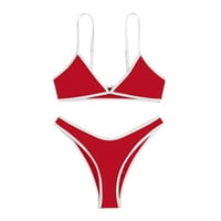 Ženski Bikini split kupaći kostimi seksi jednobojne boje sa jastukom za grudi bez čeličnog nosača