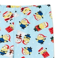 Minions Boys Holiday pamučna pidžama Top i pantalone, 4-dijelni Set, veličine 4-10