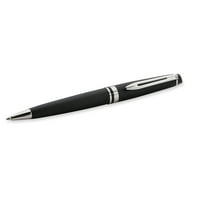 Waterman ekspertna olovka, mat crna lakta sa kromiranim oblogom, plavom mastilom, srednje tačke