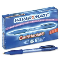 Papir Mate ComfortMate Grip Ballpoint uvlačenje olovke, plava mastila, srednja, desetak