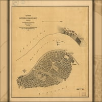 24 X36 Galerija poster, Mapa bojnog terena Belmont Missouri 1861