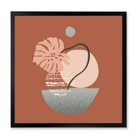 Designart 'oblici apstraktne geometrije i tropski palmin list IV' moderni uokvireni umjetnički Print