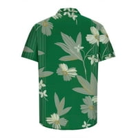 Ležerne košulje za muškarce velike i visoke Havaje cvijet Print kratki rukav dugme do revera košulja udoban