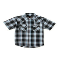 Plains Boys kratki rukav Osnovni Snap Western Shirt, veličine XS-L