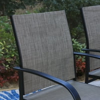Studio Set vanjskih trpezarijskih stolica za terasu, čelični okviri sa Tekstilenom, crno-braon