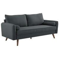 Početna Square Savremena moderna poliesterska tkanina Sofa postavljena u sivoj boji